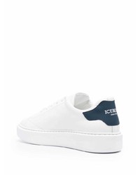 Baskets basses en cuir blanc et bleu marine Iceberg