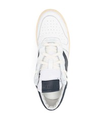 Baskets basses en cuir blanc et bleu marine Rhude