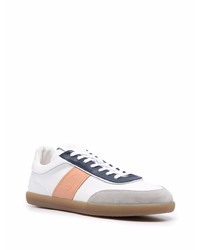 Baskets basses en cuir blanc et bleu marine Tod's