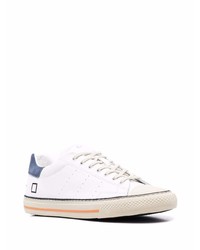 Baskets basses en cuir blanc et bleu marine D.A.T.E