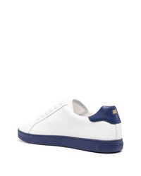 Baskets basses en cuir blanc et bleu marine Palm Angels