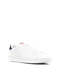 Baskets basses en cuir blanc et bleu marine Tommy Hilfiger