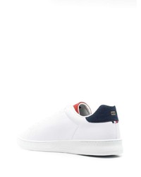 Baskets basses en cuir blanc et bleu marine Tommy Hilfiger