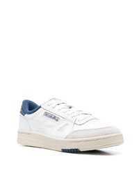 Baskets basses en cuir blanc et bleu marine Reebok