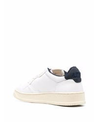 Baskets basses en cuir blanc et bleu marine AUTRY