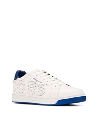 Baskets basses en cuir blanc et bleu marine Michael Kors