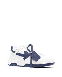 Baskets basses en cuir blanc et bleu marine Off-White