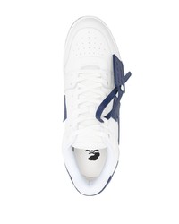 Baskets basses en cuir blanc et bleu marine Off-White