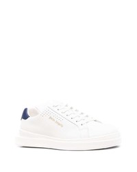 Baskets basses en cuir blanc et bleu marine Palm Angels