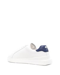 Baskets basses en cuir blanc et bleu marine Palm Angels