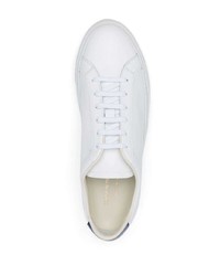 Baskets basses en cuir blanc et bleu marine Common Projects