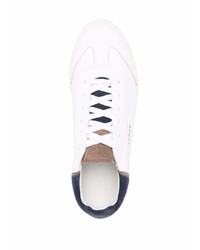 Baskets basses en cuir blanc et bleu marine Ghoud