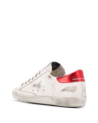 Baskets basses en cuir blanc et bleu marine Golden Goose