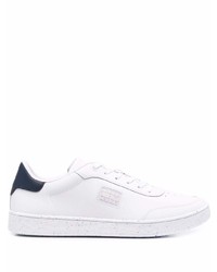 Baskets basses en cuir blanc et bleu marine Tommy Jeans