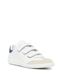 Baskets basses en cuir blanc et bleu marine Isabel Marant