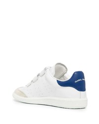 Baskets basses en cuir blanc et bleu marine Isabel Marant