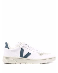 Baskets basses en cuir blanc et bleu marine Veja