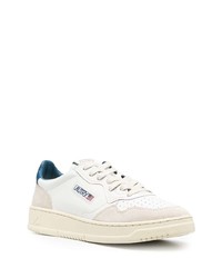 Baskets basses en cuir blanc et bleu AUTRY