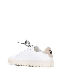 Baskets basses en cuir blanc et bleu Off-White