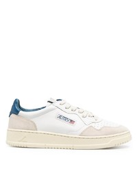 Baskets basses en cuir blanc et bleu AUTRY