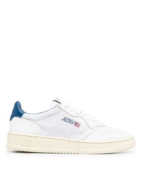 Baskets basses en cuir blanc et bleu AUTRY