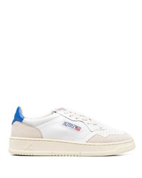 Baskets basses en cuir blanc et bleu AUTRY