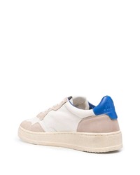 Baskets basses en cuir blanc et bleu AUTRY