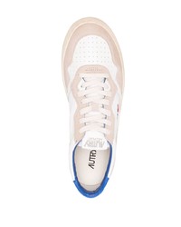 Baskets basses en cuir blanc et bleu AUTRY