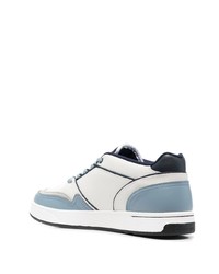 Baskets basses en cuir blanc et bleu PS Paul Smith