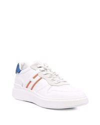 Baskets basses en cuir blanc et bleu Hogan