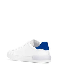 Baskets basses en cuir blanc et bleu Hogan