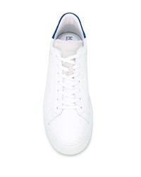 Baskets basses en cuir blanc et bleu Hogan