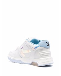 Baskets basses en cuir blanc et bleu Off-White