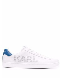Baskets basses en cuir blanc et bleu Karl Lagerfeld