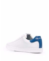 Baskets basses en cuir blanc et bleu Karl Lagerfeld