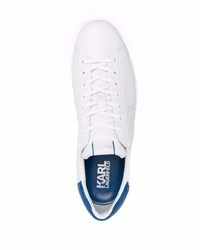 Baskets basses en cuir blanc et bleu Karl Lagerfeld