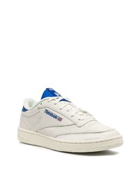 Baskets basses en cuir blanc et bleu Reebok