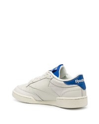 Baskets basses en cuir blanc et bleu Reebok