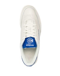 Baskets basses en cuir blanc et bleu Reebok