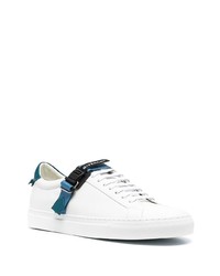 Baskets basses en cuir blanc et bleu Givenchy