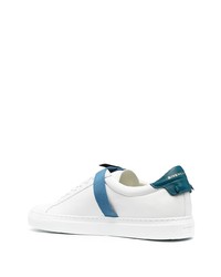 Baskets basses en cuir blanc et bleu Givenchy