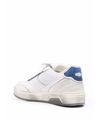 Baskets basses en cuir blanc et bleu Pantofola D'oro