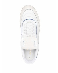 Baskets basses en cuir blanc et bleu Pantofola D'oro