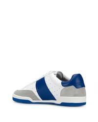 Baskets basses en cuir blanc et bleu Sandro Paris