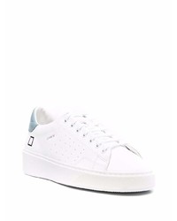 Baskets basses en cuir blanc et bleu D.A.T.E