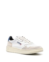 Baskets basses en cuir blanc et bleu AUTRY