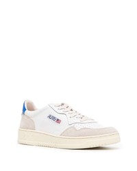 Baskets basses en cuir blanc et bleu AUTRY