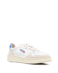 Baskets basses en cuir blanc et bleu AUTRY