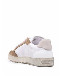 Baskets basses en cuir blanc et bleu Off-White