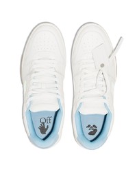 Baskets basses en cuir blanc et bleu Off-White